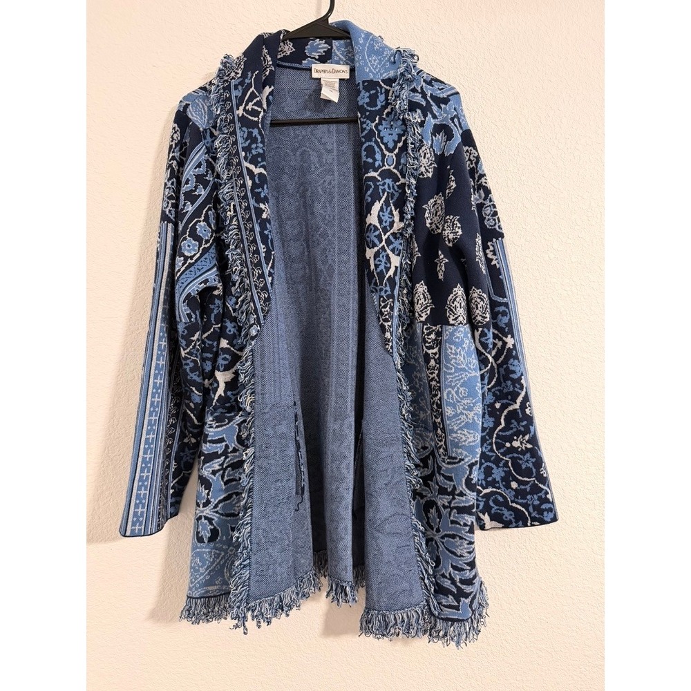 Draper’s & Damon’s Blue Patchwork Cardigan